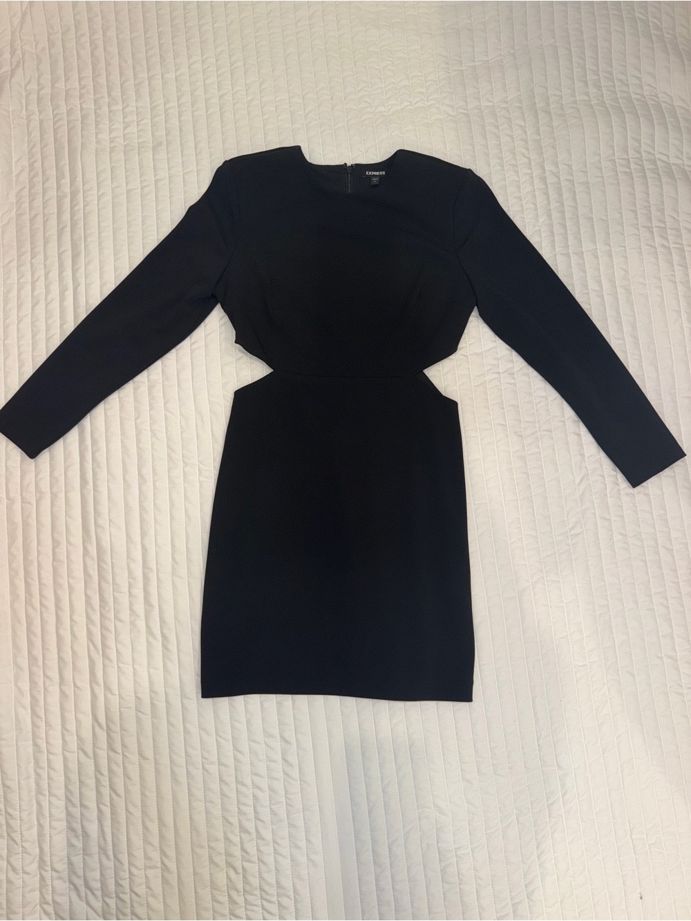 Express Black Long-Sleeve Cutout Sheath Dress